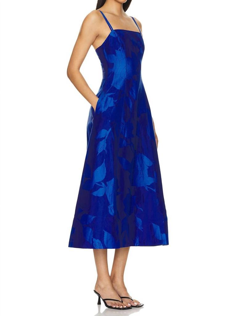 Aje Belonging Flared Midi Dress In Electric Rose