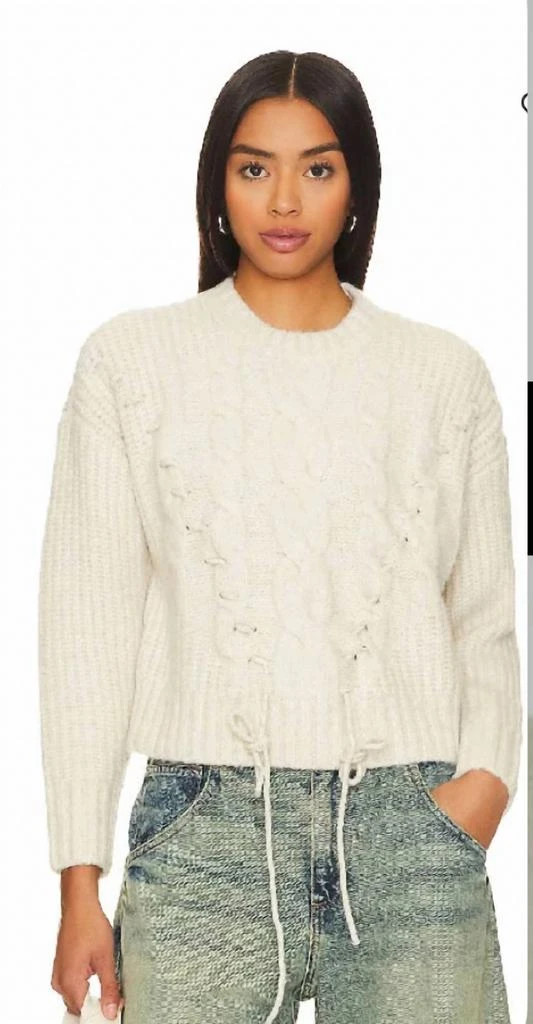 525 America Dakota Cable Sweater In Ecru 3