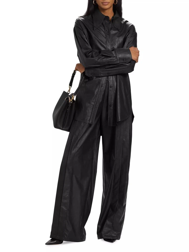 anOnlyChild Sunday Scaries Annotto Vegan Leather Shirt 2