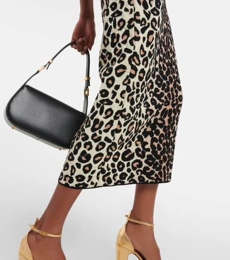 Valentino Leopard jacquard bodycon midi dress 5