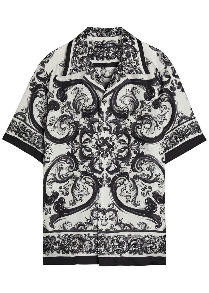 Dolce
Gabbana Majolica printed silk-twill shirt 1