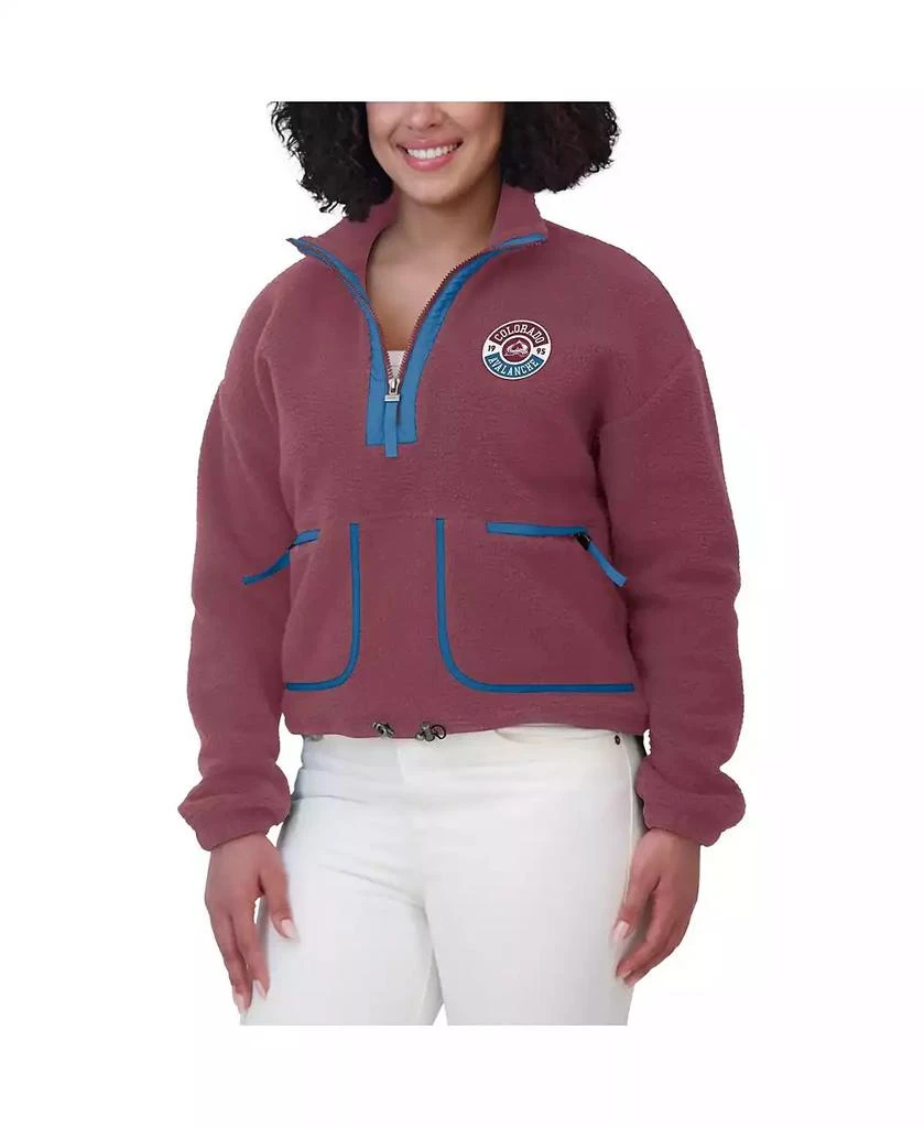 WEAR by Erin Andrews Women's Burgundy Colorado Avalanche Polar Fleece Half-Zip Jacket 3