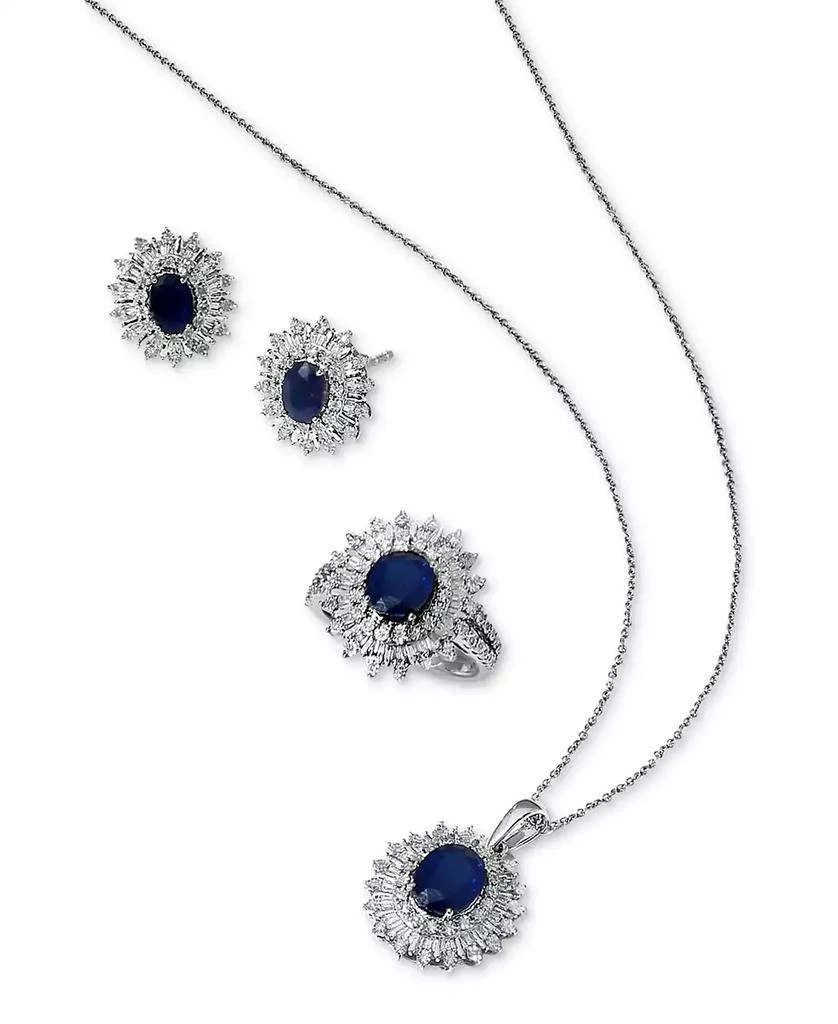 Effy EFFY® Sapphire (1-7/8 ct. t.w.) & Diamond (1/5 ct. t.w.) Halo 18" Pendant Necklace in 14k White Gold. (Also available in Ruby) 3
