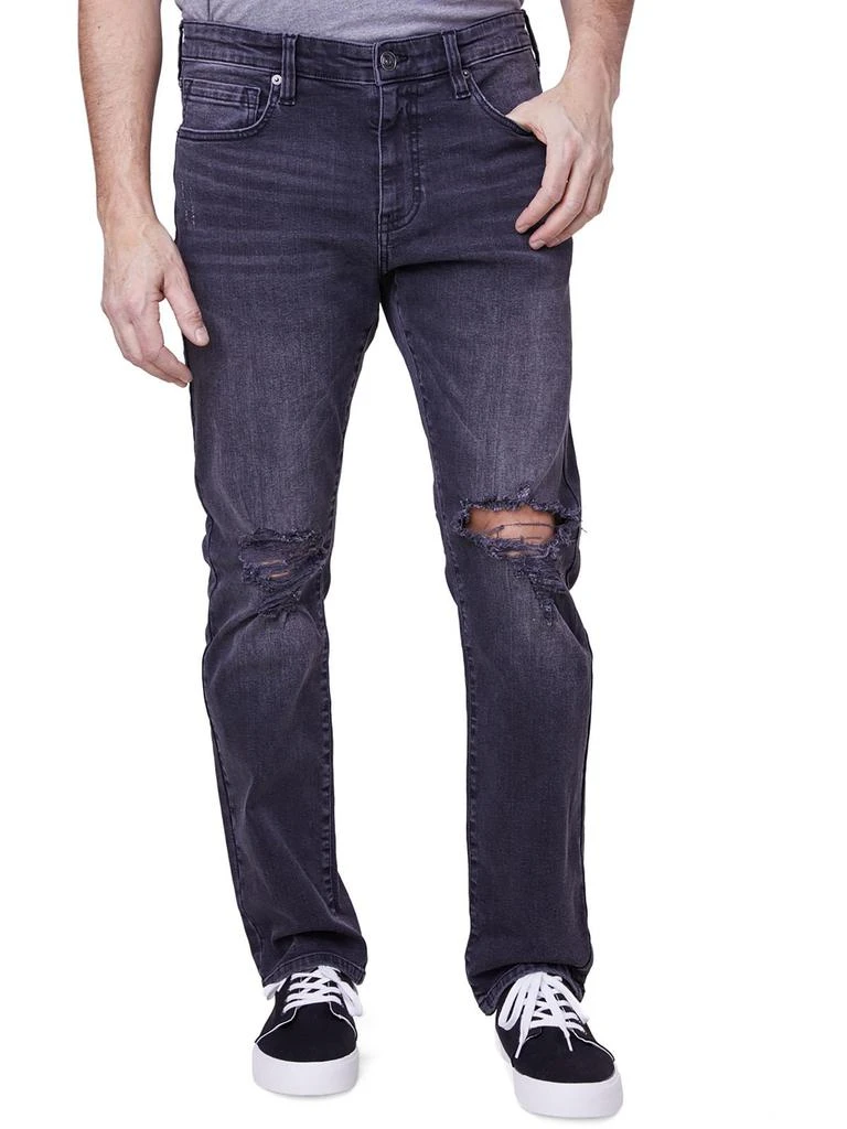 Lazer Mens Mid Rise Destroyed Slim Jeans 1