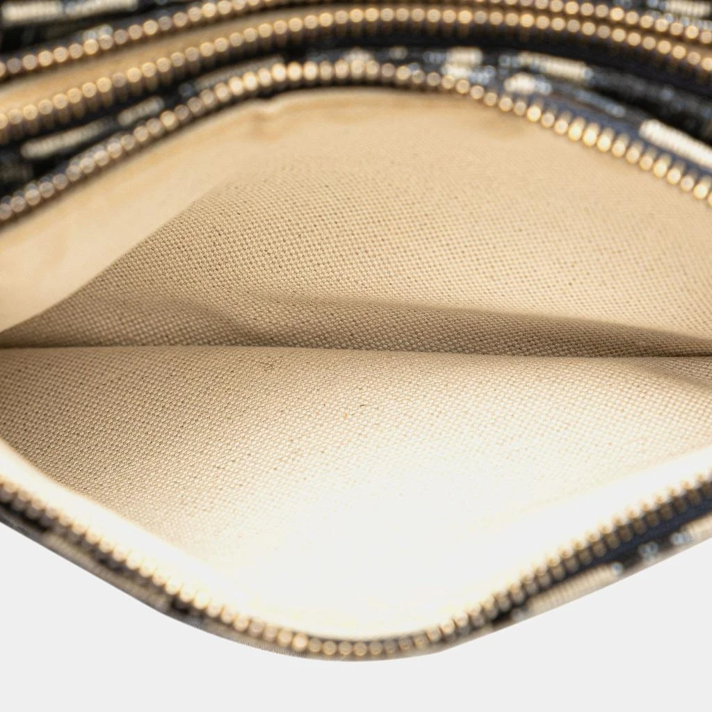 Dior Dior Blue Oblique Canvas Saddle Triple Zip Crossbody Bag 6
