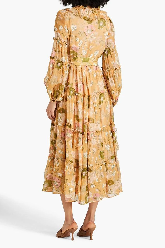 BYTIMO Ruffled floral-print organza midi dress 3