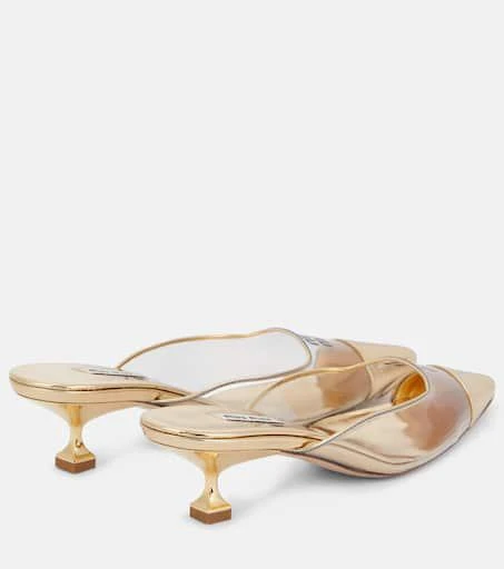 Miu Miu Logo leather and PVC mules 3