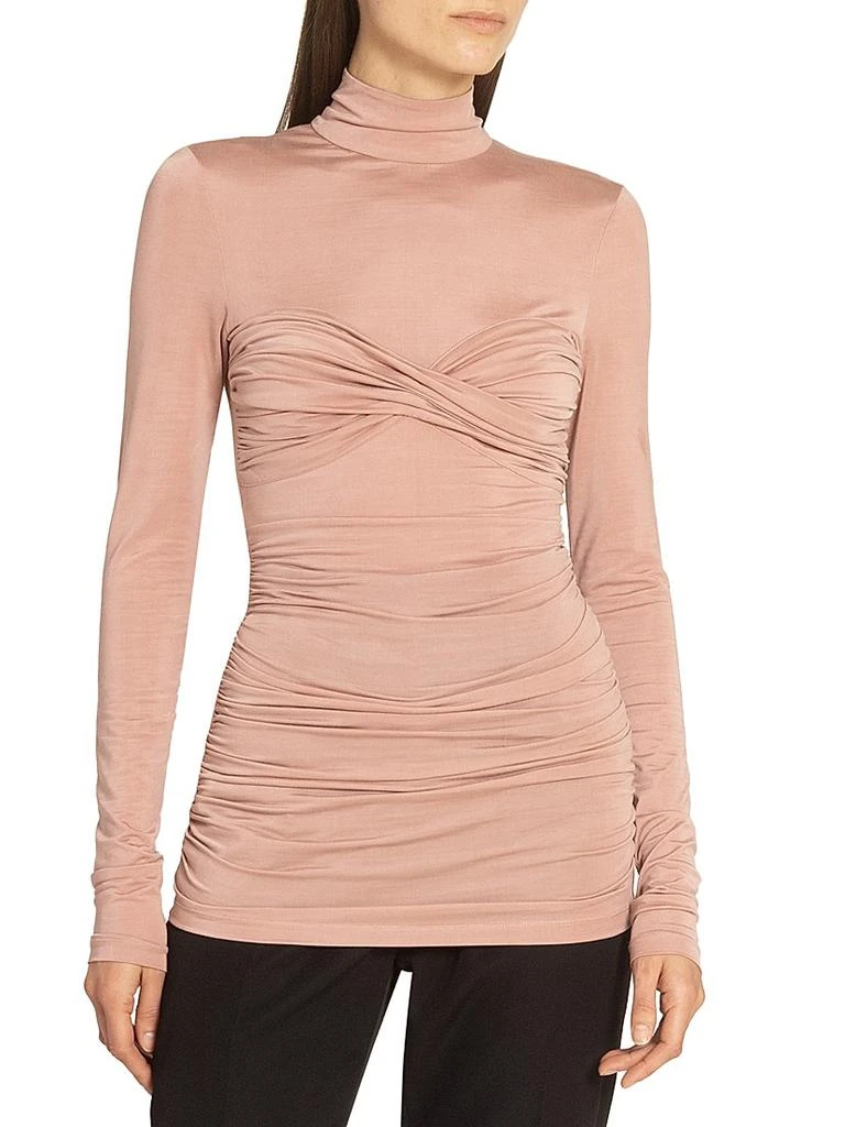 Balmain Ruched Long-Sleeve Stretch-Jersey Top 3