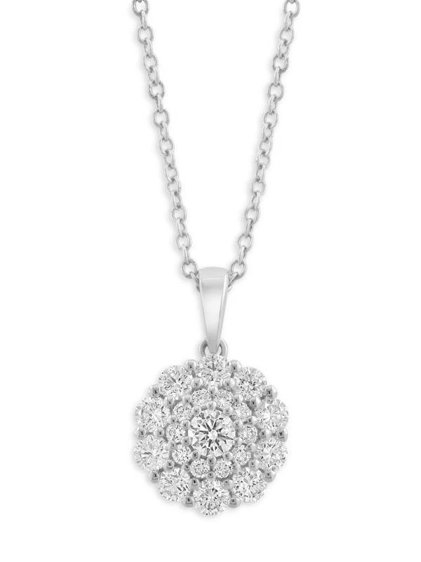 Effy 14K White Gold & 0.71 TCW Diamond Pendant Necklace 2