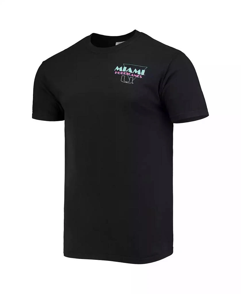 Image One Men's Black Miami Hurricanes Miami Vice 305 Comfort Color T-shirt 3