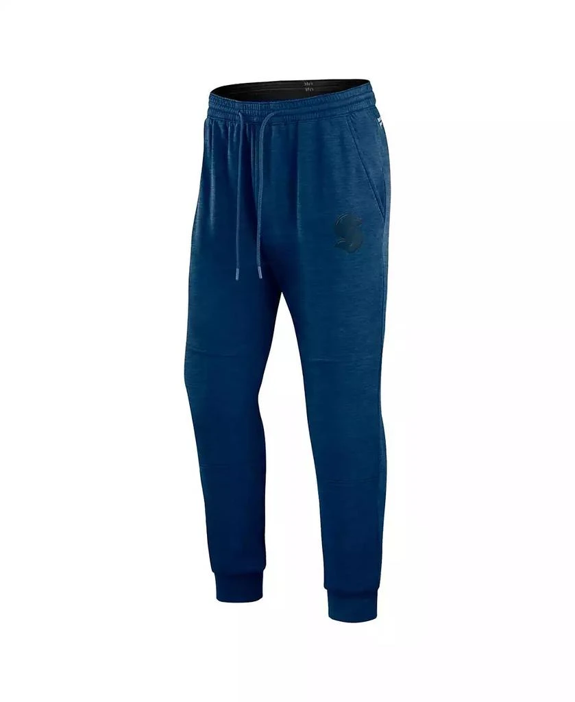 Fanatics Men's Heather Deep Sea Blue Seattle Kraken Authentic Pro Road Jogger Sweatpants 3