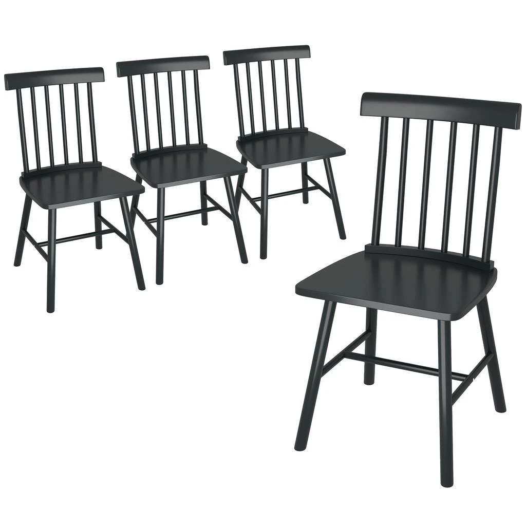Hivvago Dining Chair Set of 4 with Rubber Wood Frame