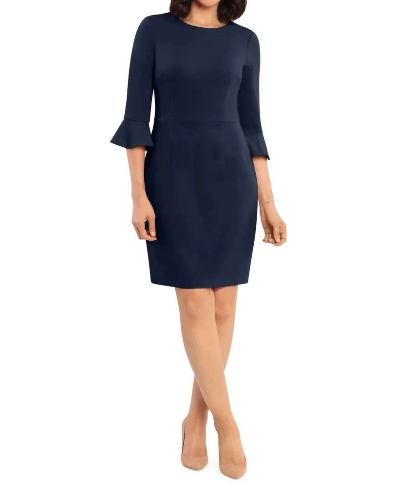 Shop Donna Morgan - 3/4 Bell Sleeve Sheath Dress on Sale at BeyondStyle   Get 44% Off Donna Morgan - 3/4 Bell Sleeve Sheath Dress with Limited-Time  Flash Deals, Exclusive Discounts, and