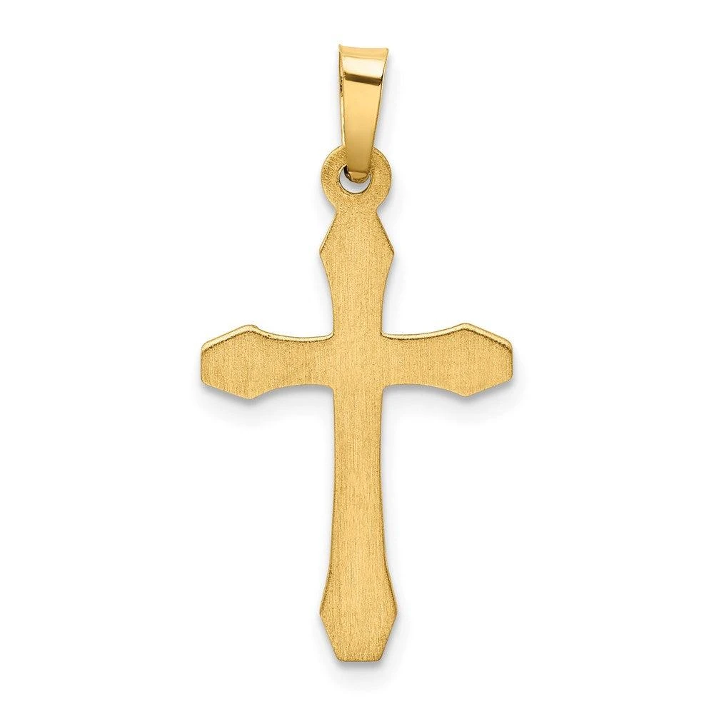 Diamond2Deal 14k Yellow Gold Textured and Polished Latin Cross Pendant 4