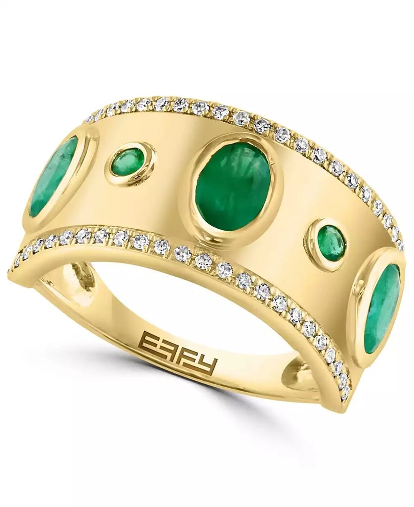 Effy EFFY® Collection Diamond (1/5 ct. t.w.) 
Emerald (1-1/3 ct. t.w.) Ring in 14k Gold 1