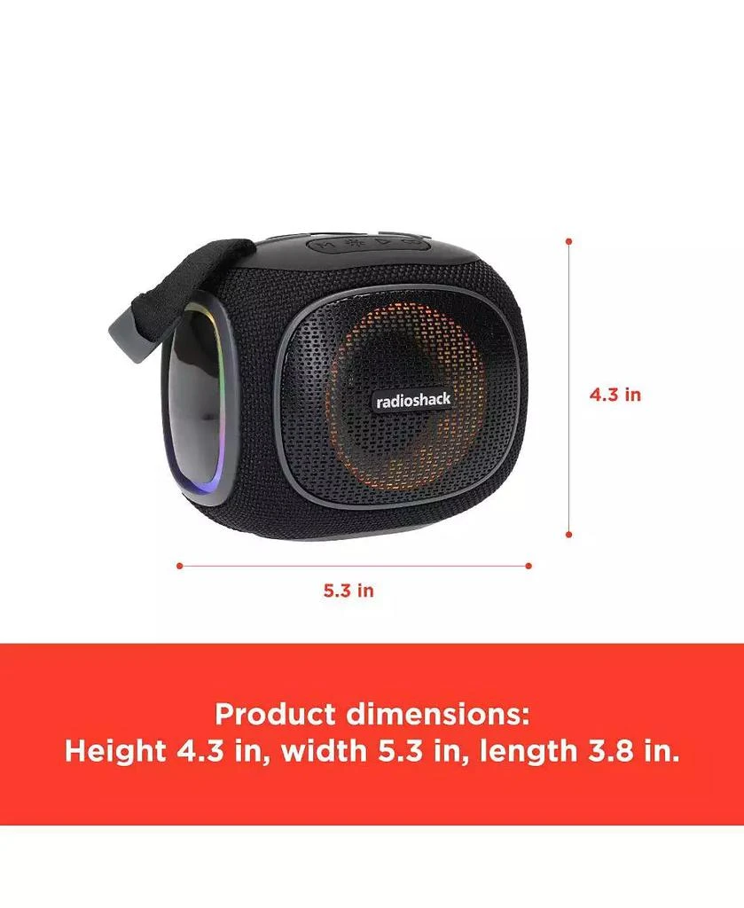 RadioShack 10W Mini Bluetooth Portable Speaker IPX5 Splashproof With FM Radio Black and Green 8