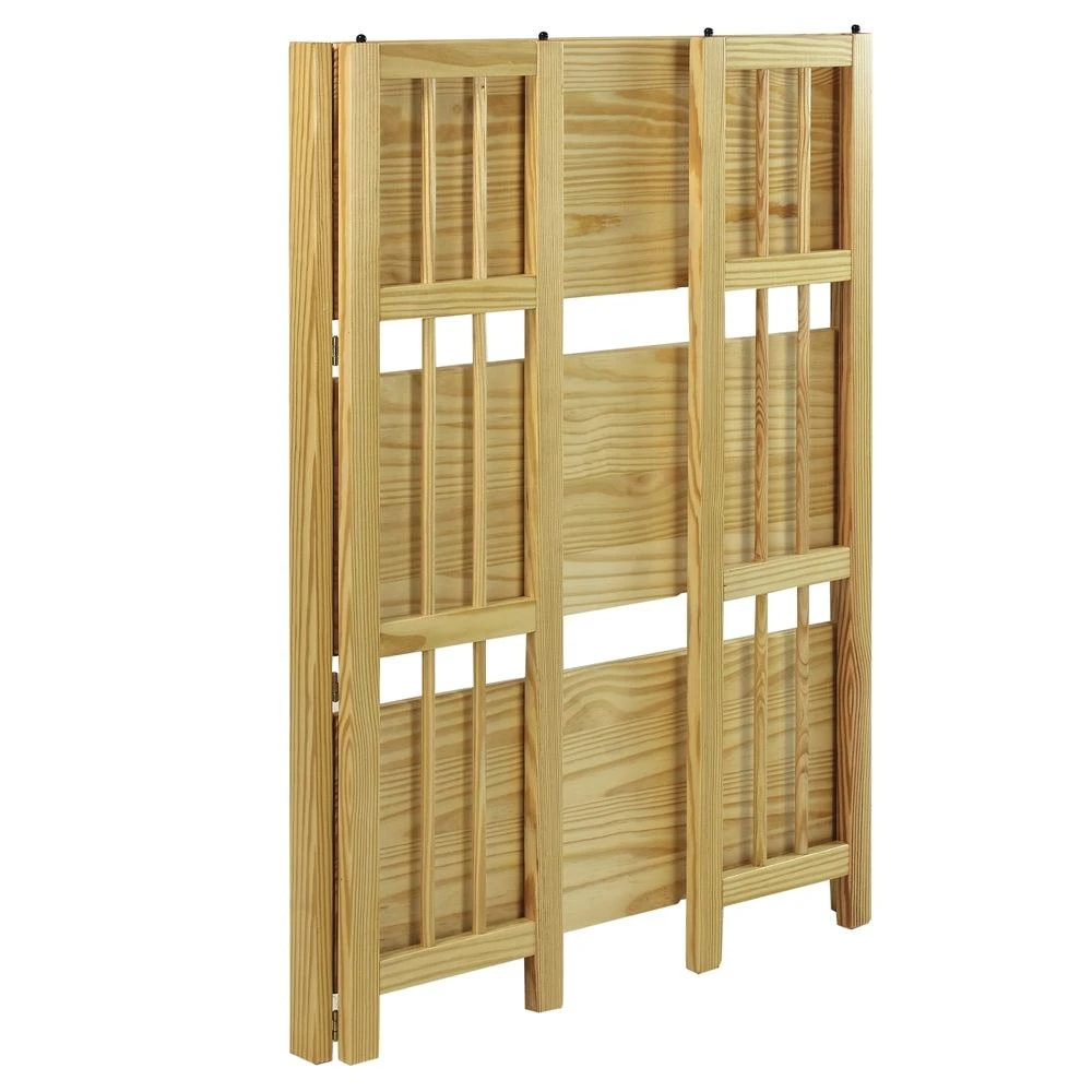 Casual Home 3-Shelf Folding Stackable Bookcase 27.5" Wide-Natural 5