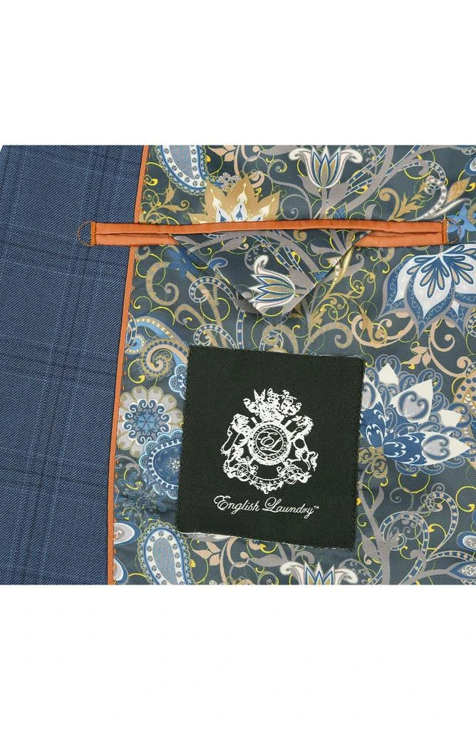 English Laundry Plaid Trim Fit Wool Blend Two-Piece Suit 8