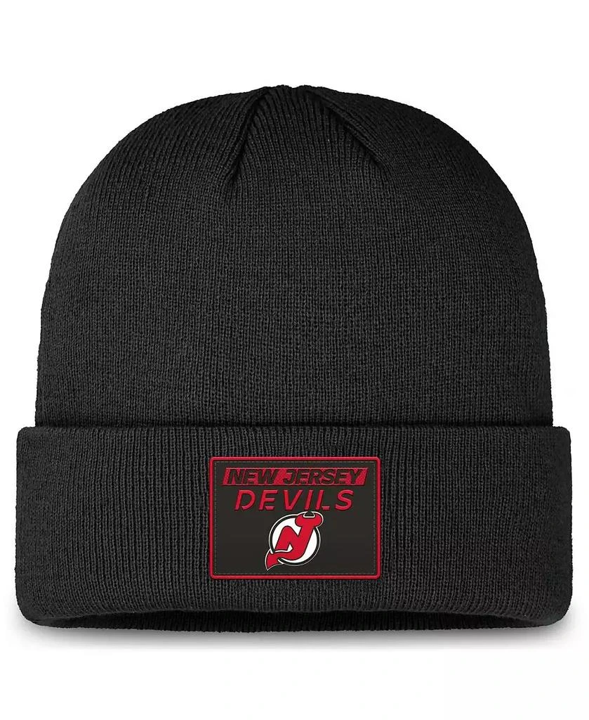 Fanatics Men's Black New Jersey Devils Authentic Pro Cuffed Knit Hat 1