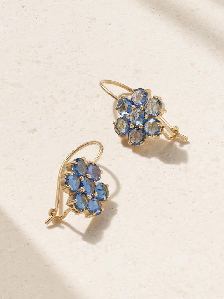 Ileana Makri Daisy Bloom 18k 黄金蓝宝石耳环