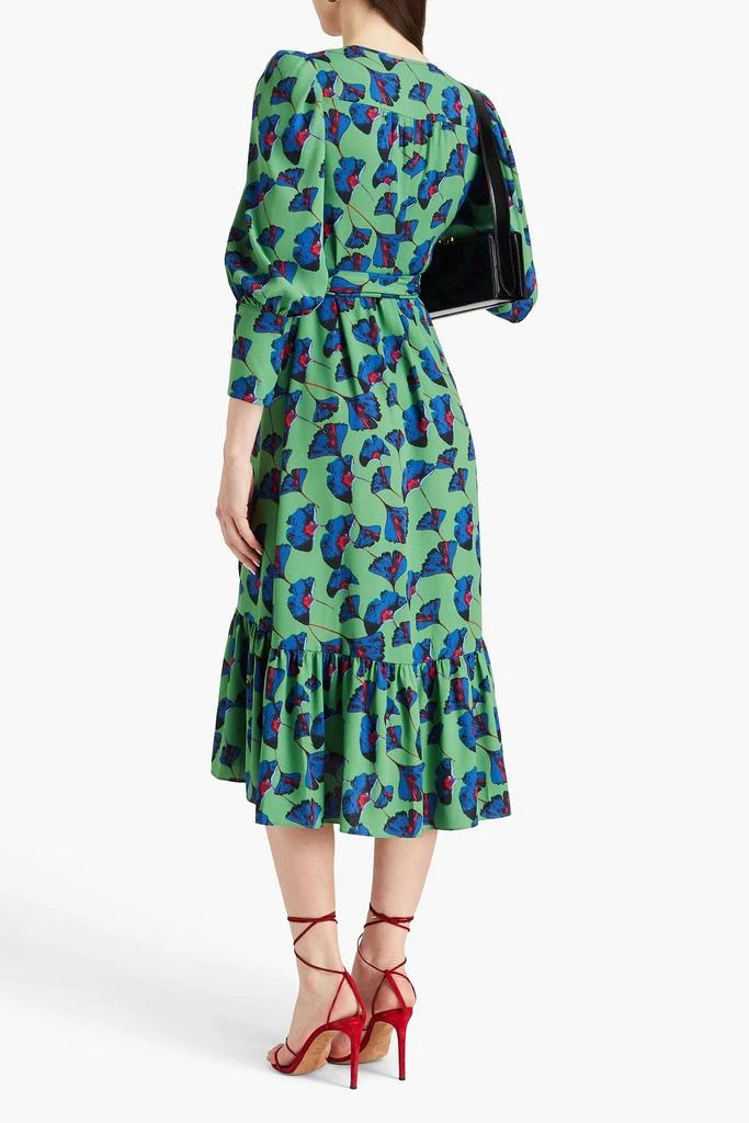 DIANE VON FURSTENBERG Blade gathered floral-print crepe midi wrap dress 3