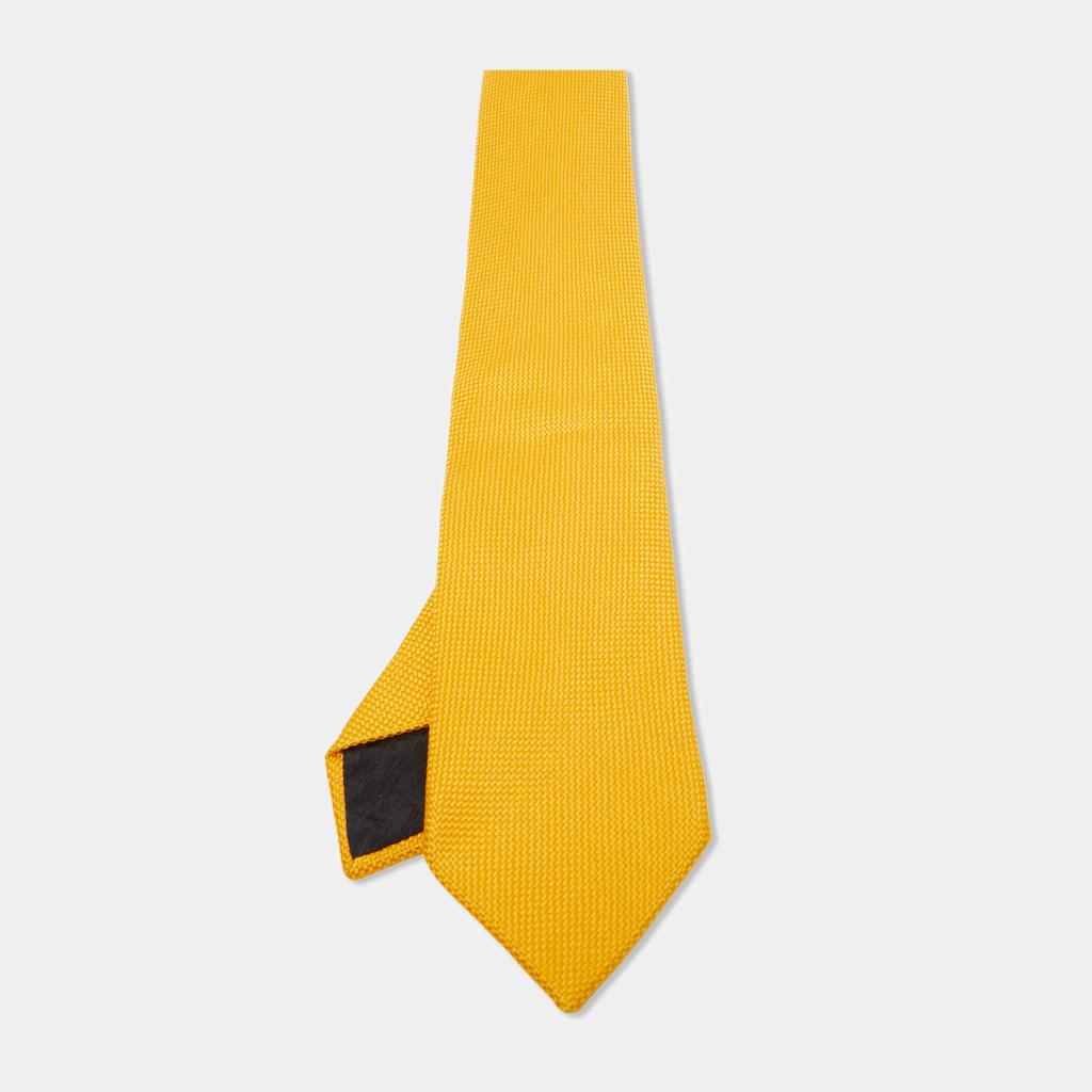 Hermes Hermes Yellow Saint-Honore Silk Tie