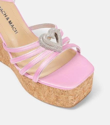 Mach & Mach Double Heart satin sandals 5