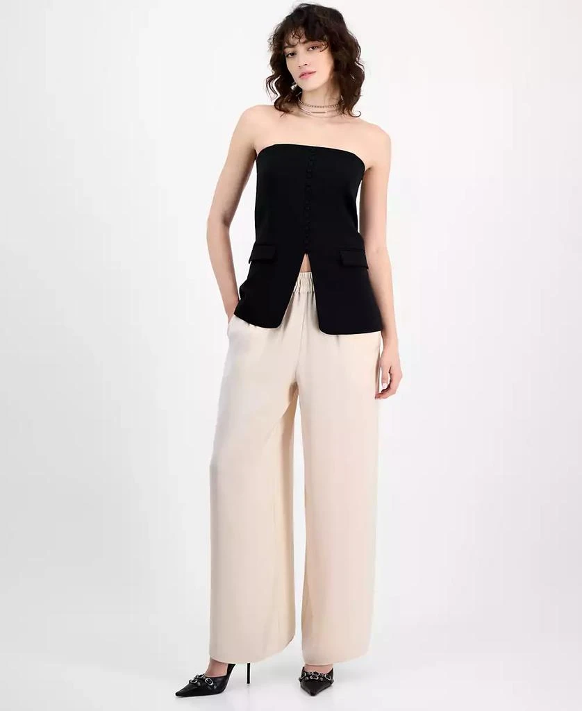 Bar III Women's Strapless Button-Front Corset Vest Top, Exclusively at Macy's 3