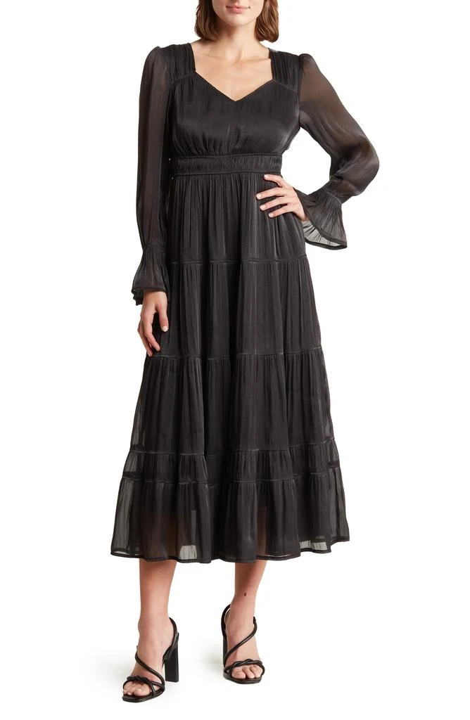 Long Sleeve Empire Waist Midi Dress – On Sale Now with Up to 50% Off