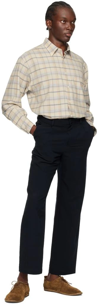 AURALEE Navy Hard Twist Trousers 4