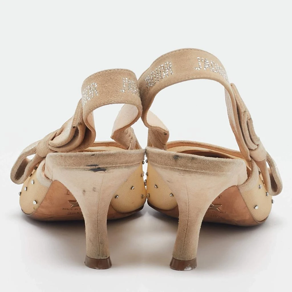 Dior Dior Beige Mesh and Suede J'Adior Slingback Pumps Size 38.5 5
