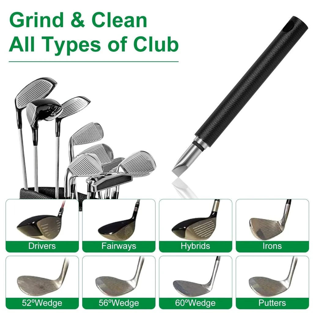 OUTDOOR SPRITZ 3 In 1 Golf Club Cleaning Kit Golf Club Cleaner Brush with 5Oz Water Bottle Retractable Clip Groove Sharpener Golf Towel Gift for Golfers 3