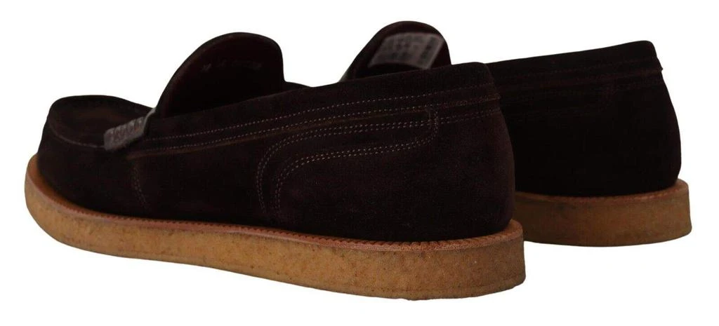 Dolce & Gabbana Dolce & Gabbana Brown Suede Leather Slip On Flats Moccasin Shoes 4