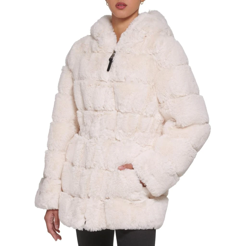 DKNY Zip Front Faux Fur Jacket 1