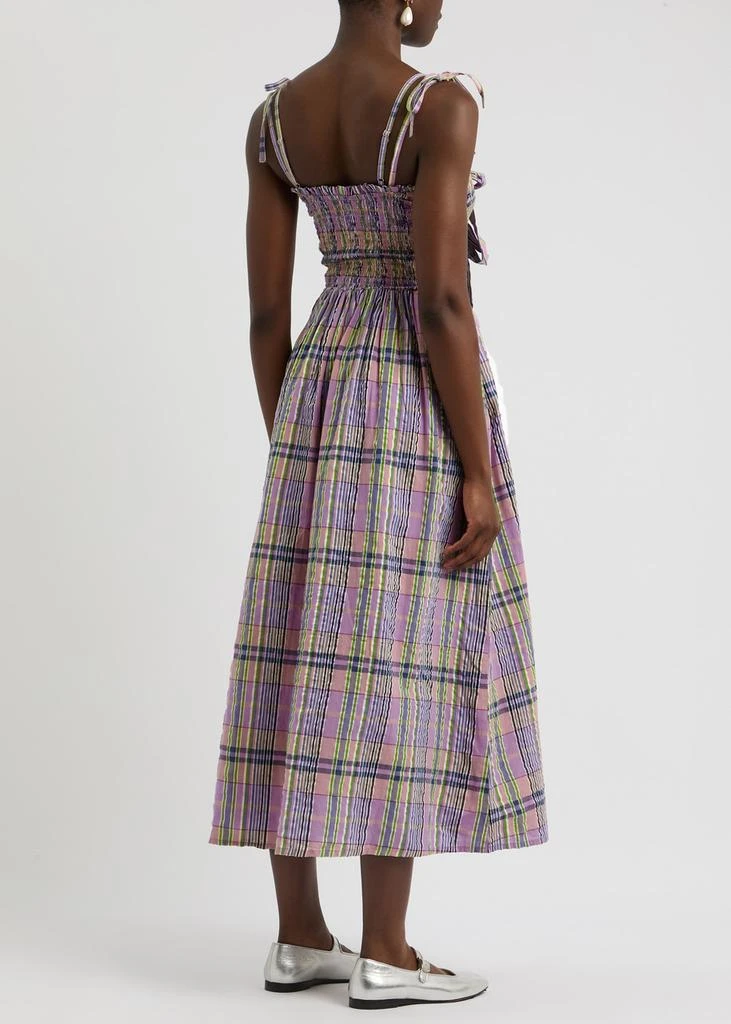 DAMSON MADDER Hattie checked cotton midi dress 3