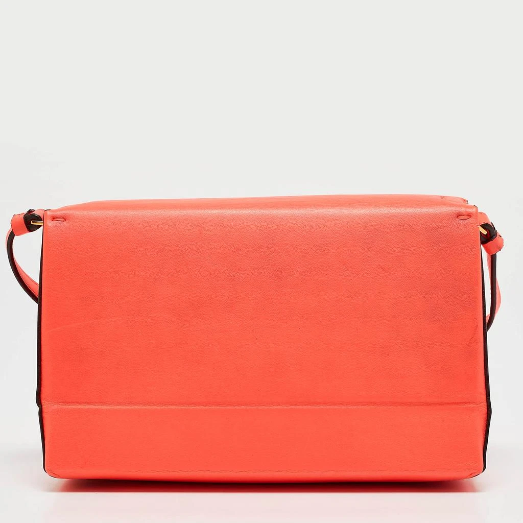 Stella McCartney Stella McCartney Neon Orange Faux Leather Metal Flap Crossbody Bag 4