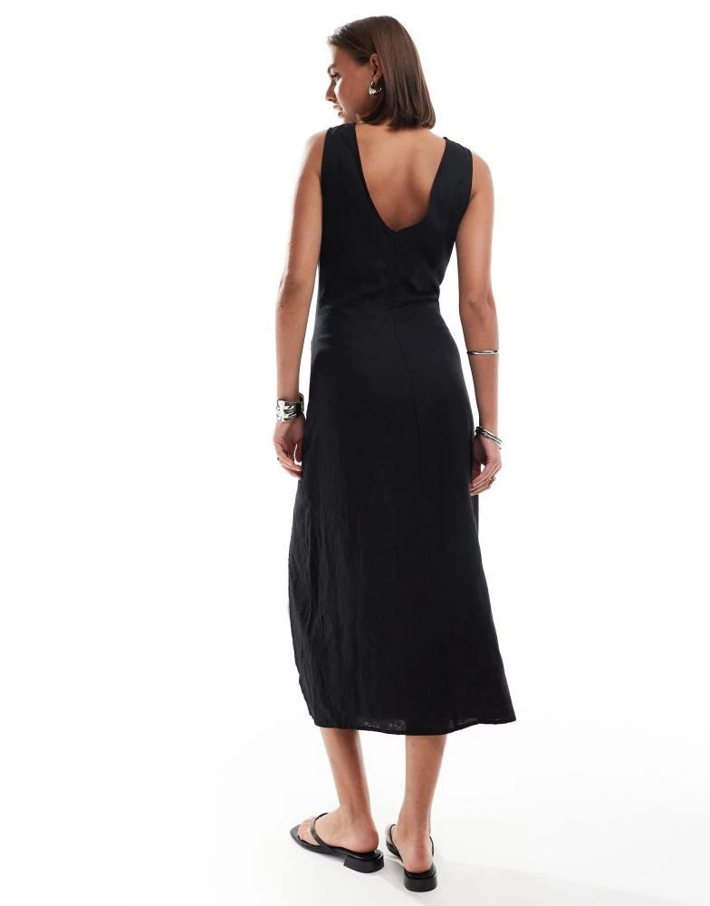 Shop Pimkie linen blend ruched detail midi dress in black on Sale at  BeyondStyle  Get 60% Off Pimkie linen blend ruched detail midi dress in  black with Limited-Time Flash Deals, Exclusive