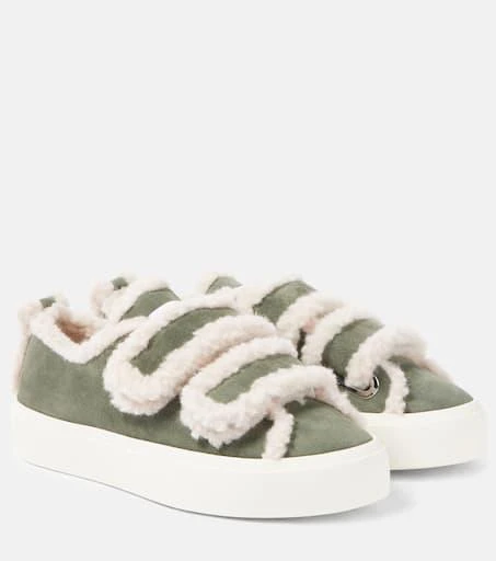 INUIKII Shearling-trimmed suede sneakers 1