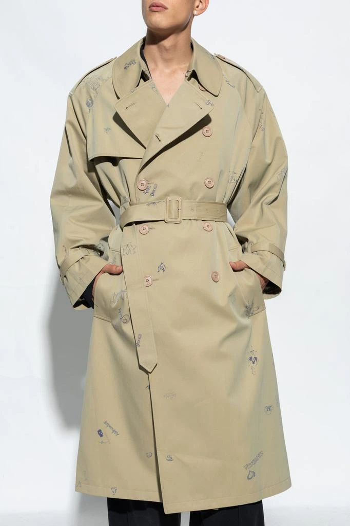 Vetements Vetements Scribble Printed Trench Coat 2