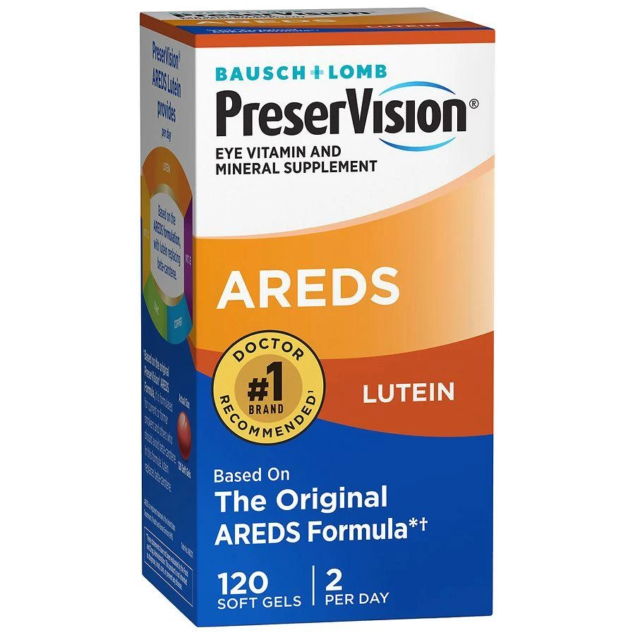 PreserVision AREDS Lutein Eye Vitamin & Mineral Supplement, Beta-Carotene Free, Soft Gels 3