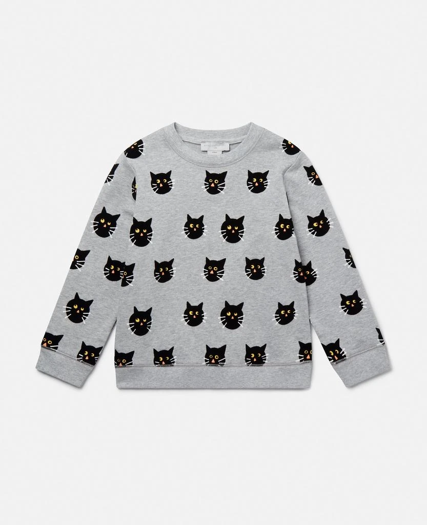 Stella McCartney Stella McCartney - Spooky Cat Pattern Sweatshirt, Woman, Grey, Size: 4 1