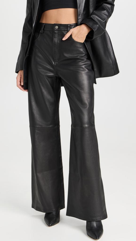Reformation x Veda Kennedy Wide Leg Leather Pants