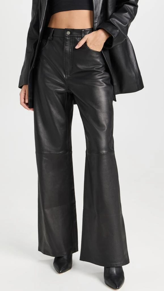 Reformation Veda Kennedy Wide Leg Leather Pants 1