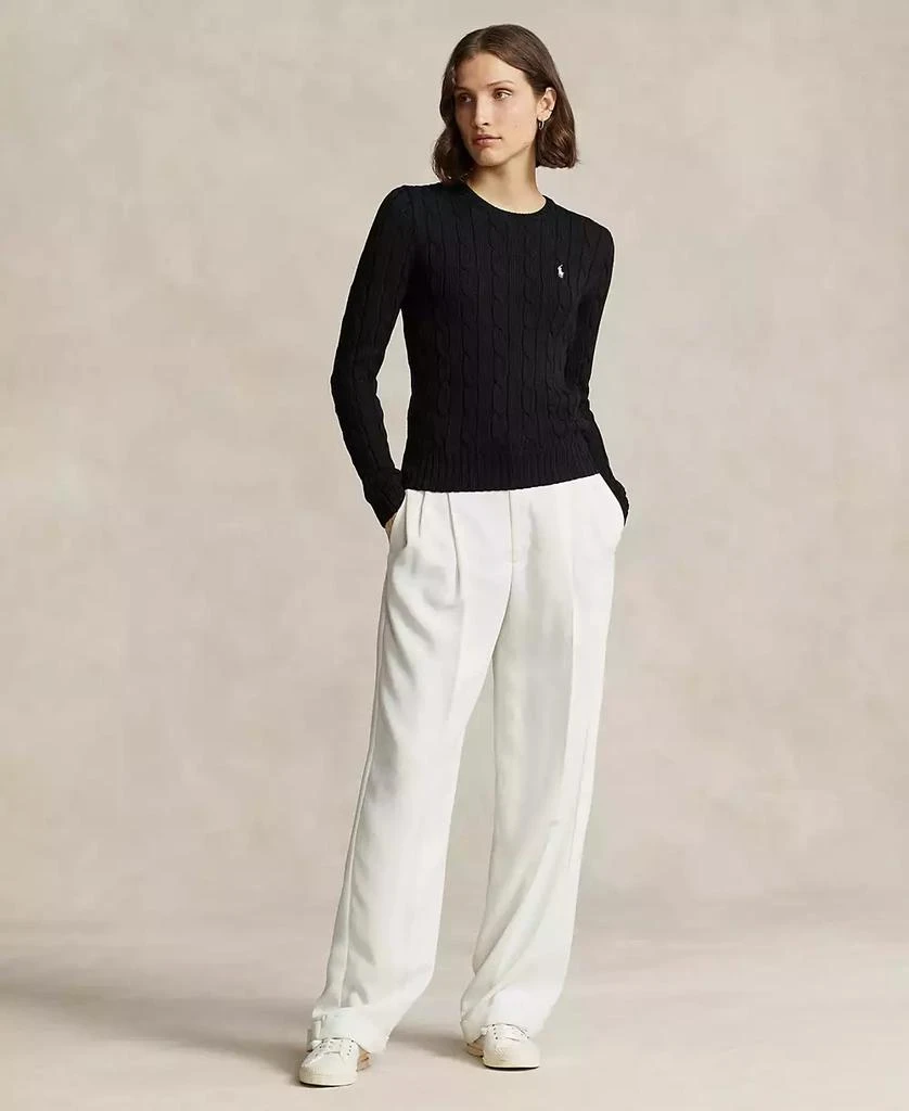 Ralph Lauren Women's Cable-Knit Cotton Crewneck Sweater 4