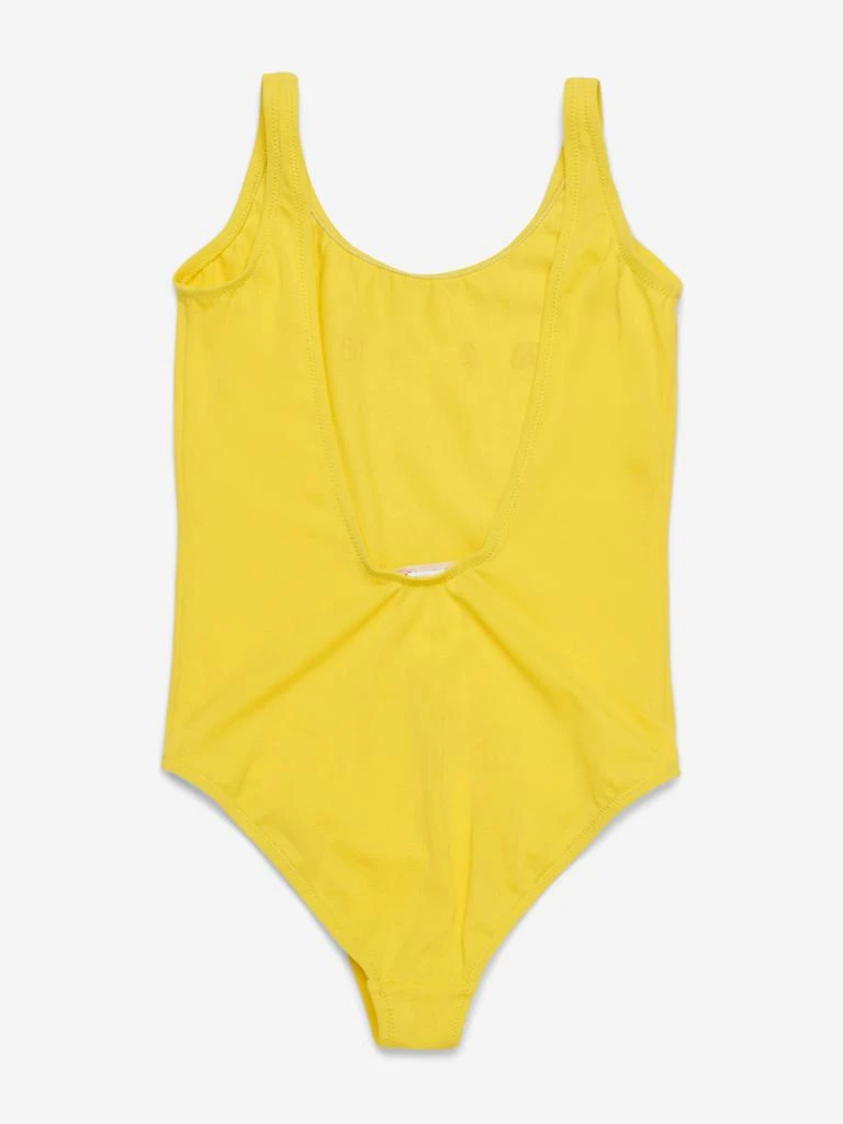 Marni Girls Logo Swimsuit in Yellow 2