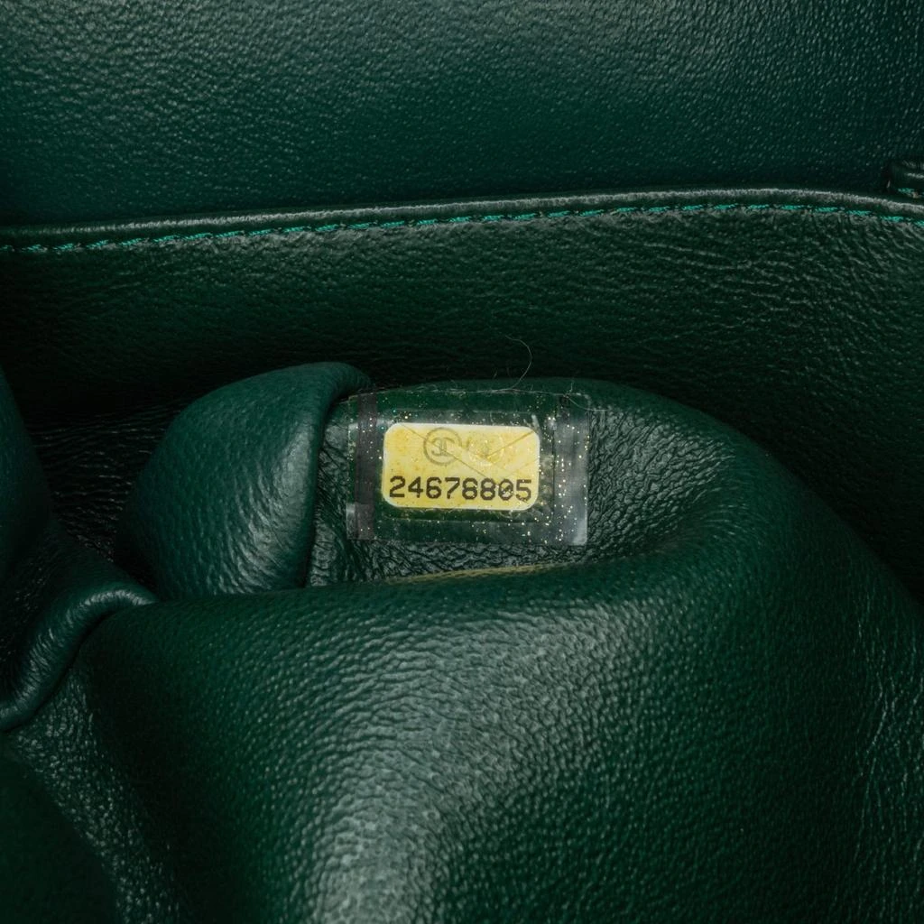 Chanel Chanel Green Cotton Medium Classic Jersey Double Flap Bag 9