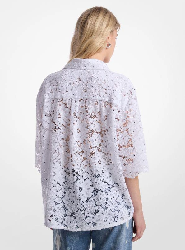 Michael Kors Studded Corded Floral Lace Shirt 2