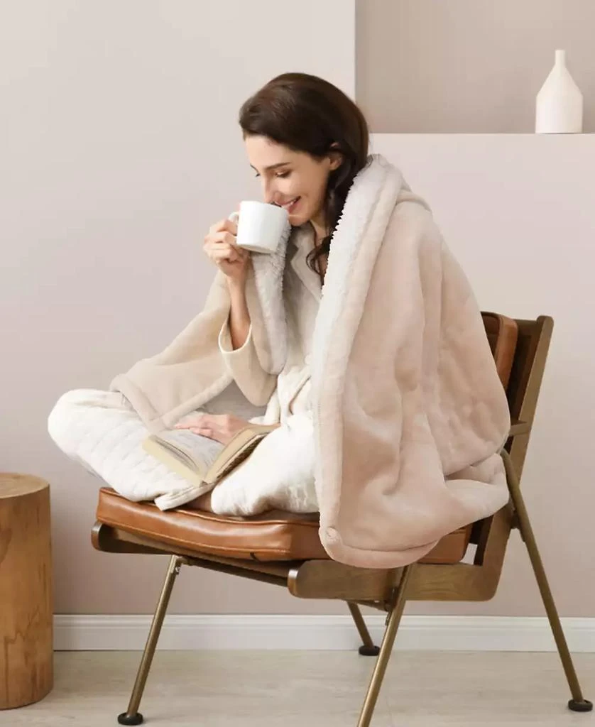 Sealy Heated Flannel and Sherpa Throw, 50" x 60" 3