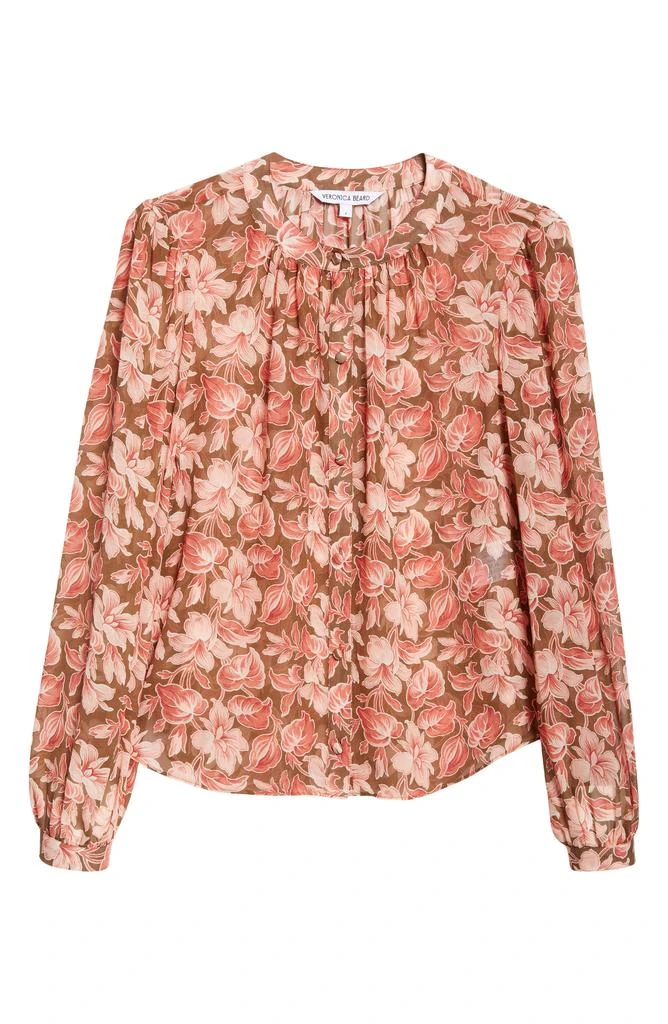 VERONICA BEARD Ashlynn Floral Print Silk Shirt 6