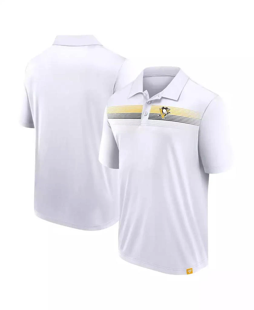 Fanatics Men's White Pittsburgh Penguins Victory For Us Interlock Polo Shirt 1